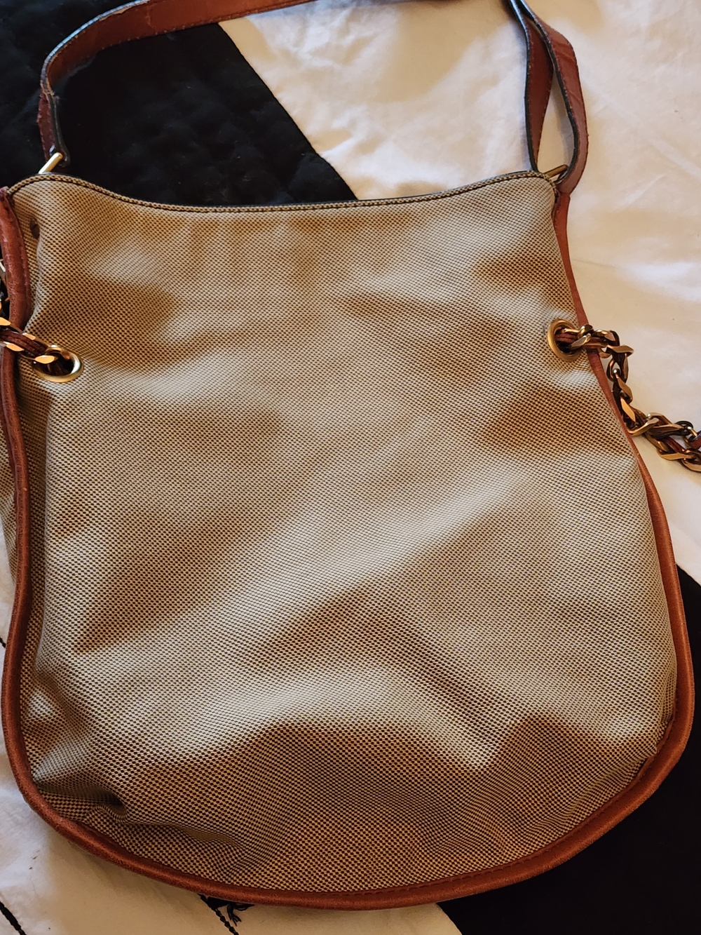 Chloe Beige Canvas and Brown Leather Crossbody Bag - Picture 8 of 13